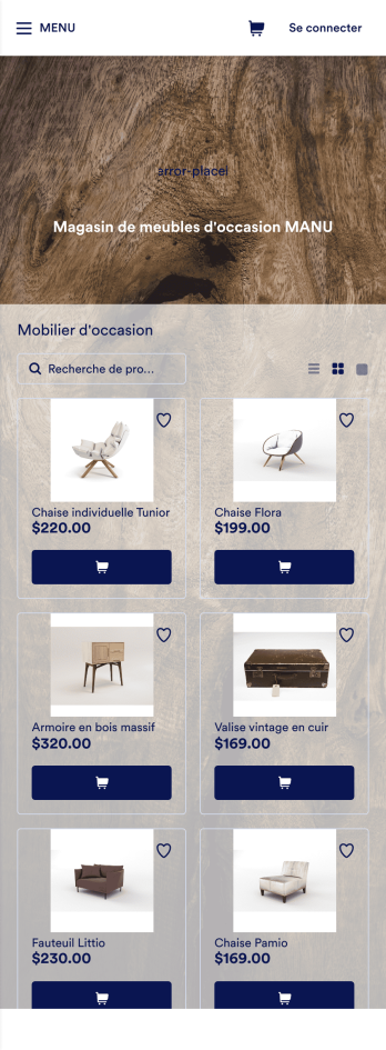 Application de mobilier d'occasion Template