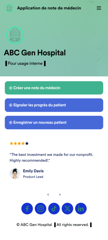 Application de note du médecin