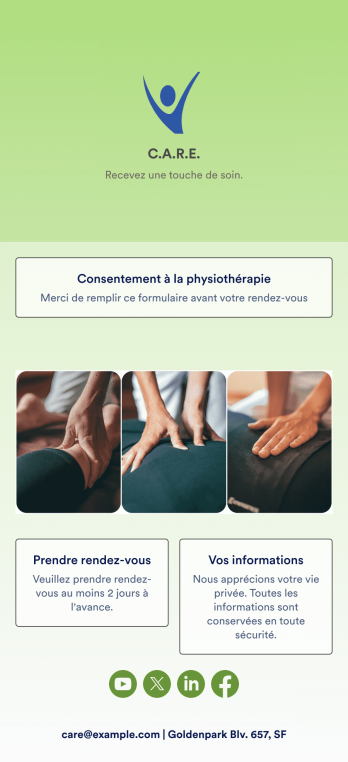 Application de physiothérapie Template