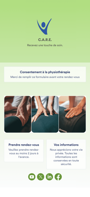 Application de physiothérapie