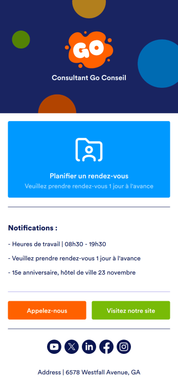 Application de planification Template