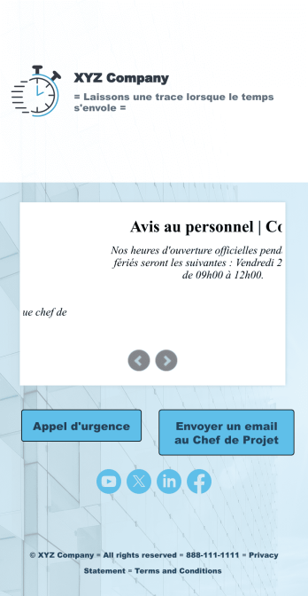 Application de Pointage des heures Template