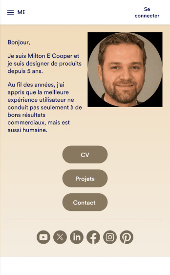 Application de portfolio personnel Template