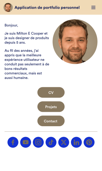 Application de portfolio personnel