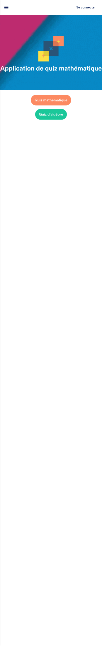 Application de quiz mathématique