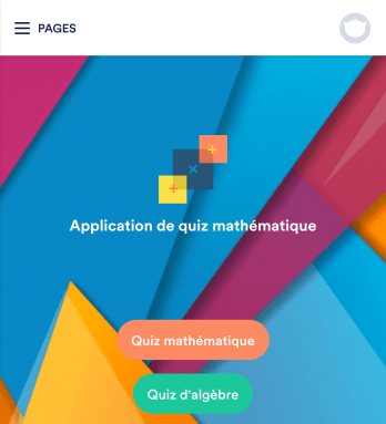 Application de quiz mathématique Template