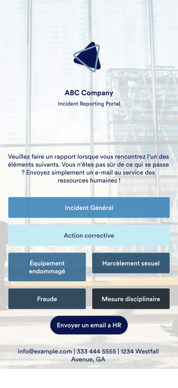 Application de rapport d'incident