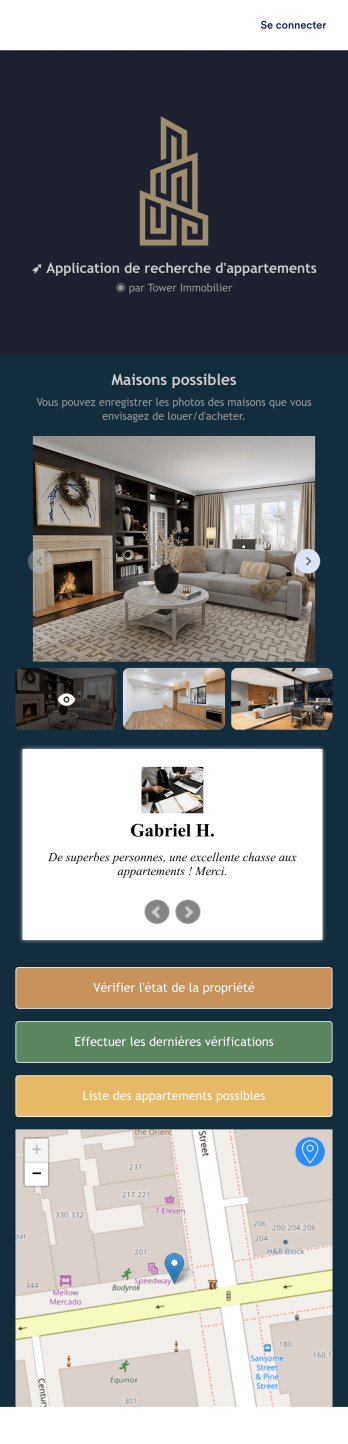 Application de recherche d'appartement Template