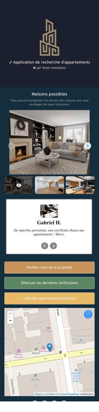 Application de recherche d'appartement