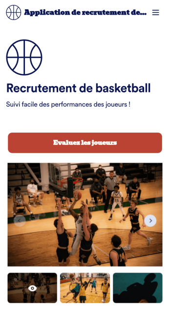 Application de recrutement de basketball