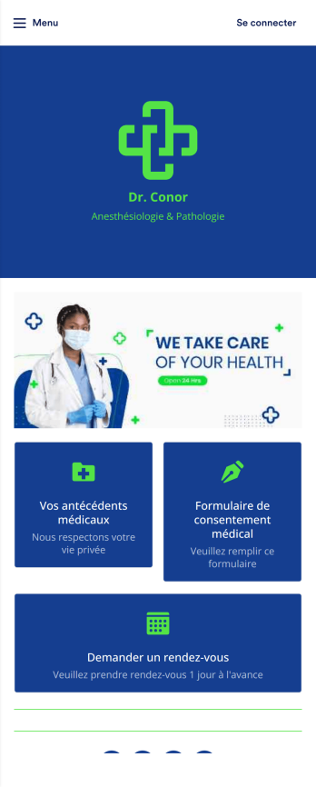 Application de rendez-vous médical Template