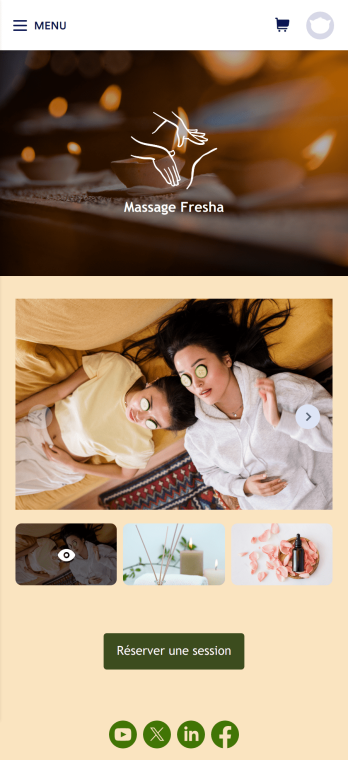 Application de réservation de massothérapeutes Template