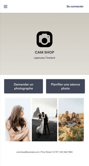Application de réservation de photoshoot