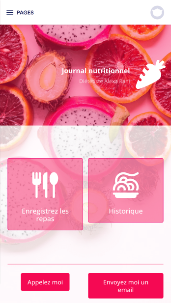 Application de suivi de la nutrition Template