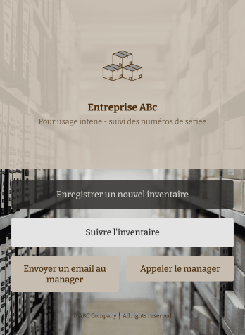 Application de suivi du numéro de série Template