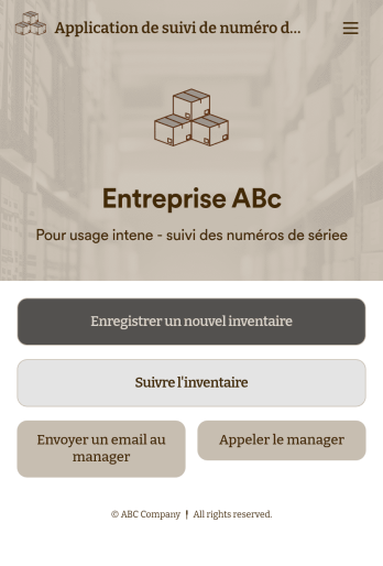Application de suivi du numéro de série