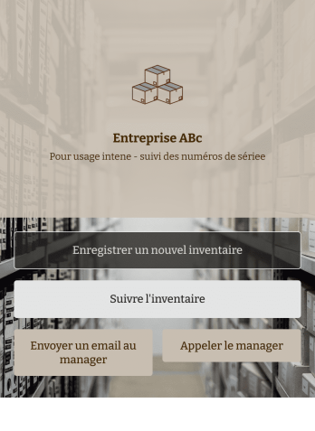 Application de suivi du numéro de série