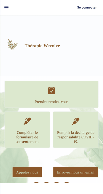 Application de thérapie en ligne