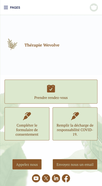 Application de thérapie en ligne Template