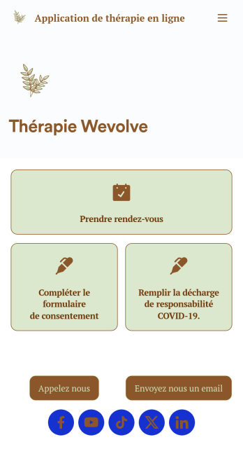 Application de thérapie en ligne