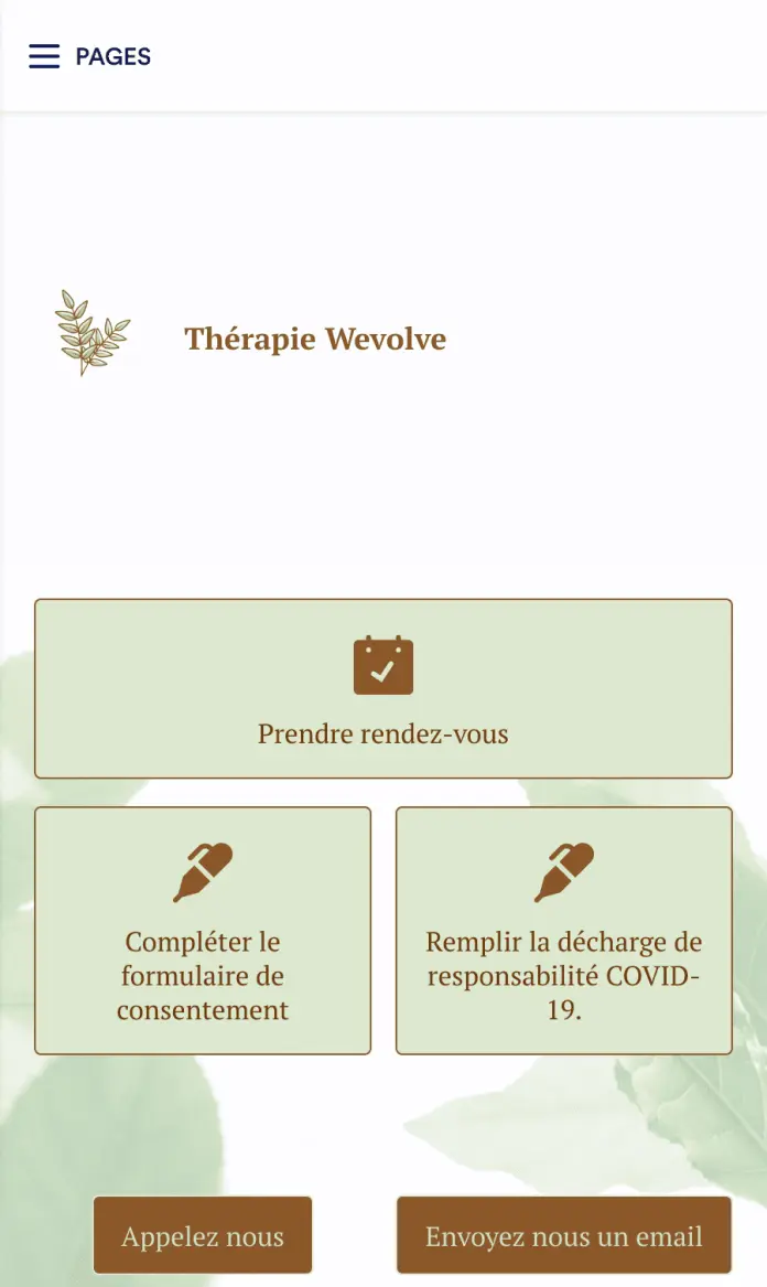 Application de thérapie en ligne