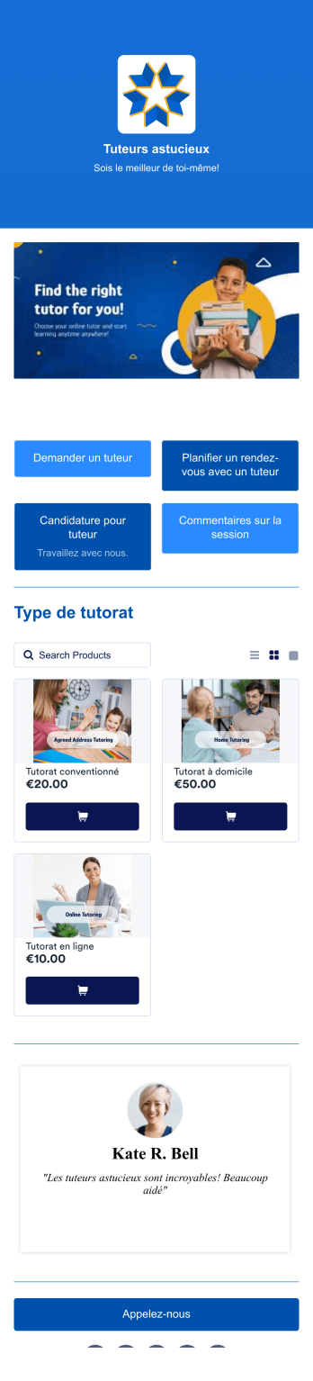 Application de tutorat Template