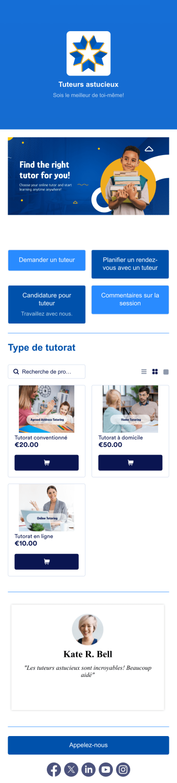 Application de tutorat Template