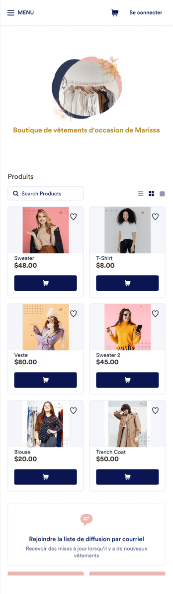 Application de vêtements d'occasion Template