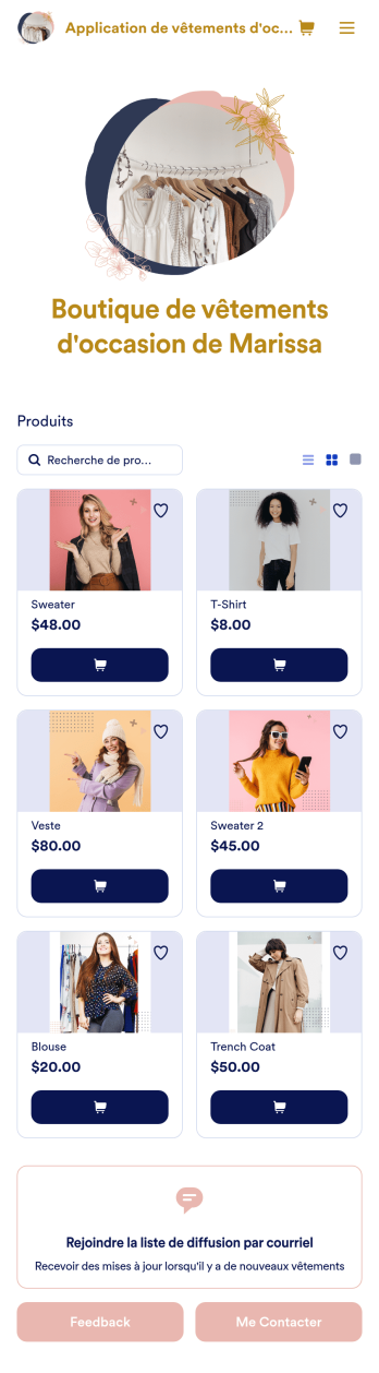 Application de vêtements d'occasion