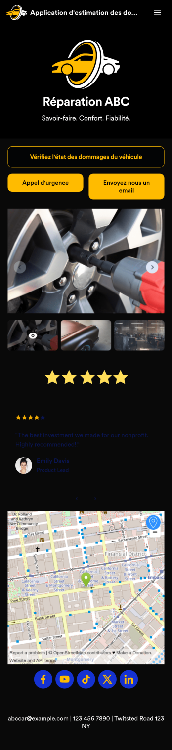 Application d'estimation des dommages de voiture