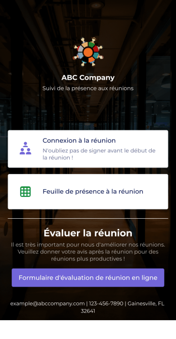 Application d'inscription à la réunion