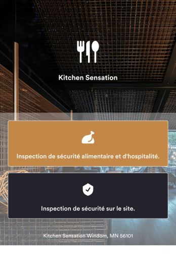 Application d'inspection de restaurant