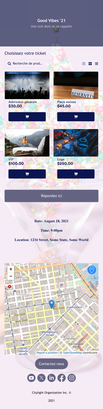 Application d'invitation de fête Template