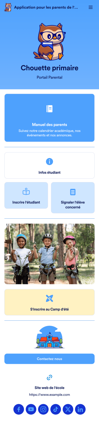 Application pour les parents de l'école