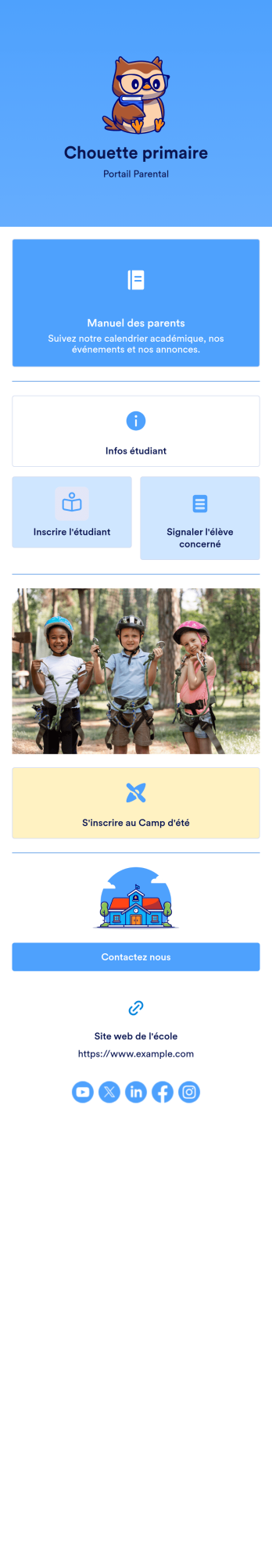 Application pour les parents de l'école