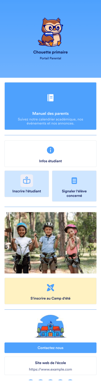 Application pour les parents de l'école Template