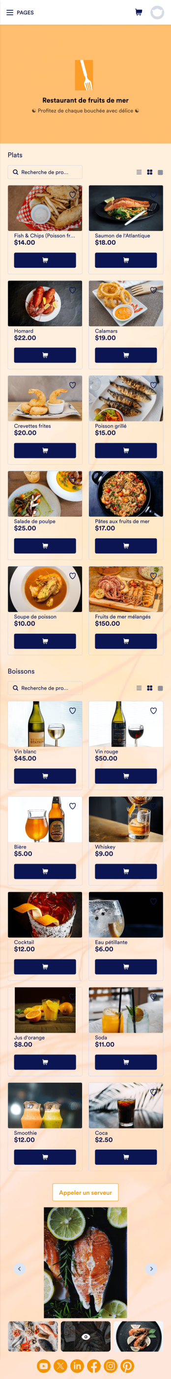 Application QR Code pour le menu Template