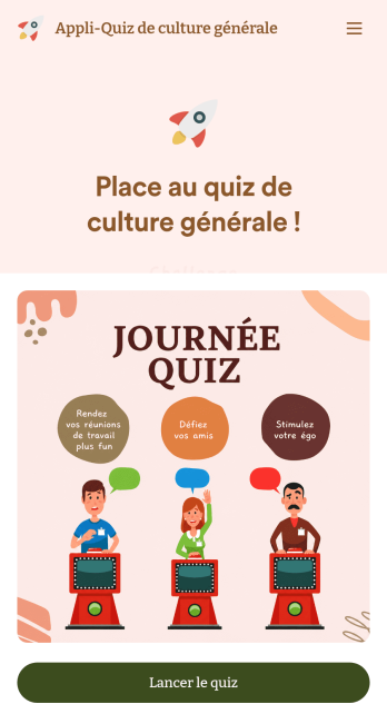 Application Quiz de culture générale