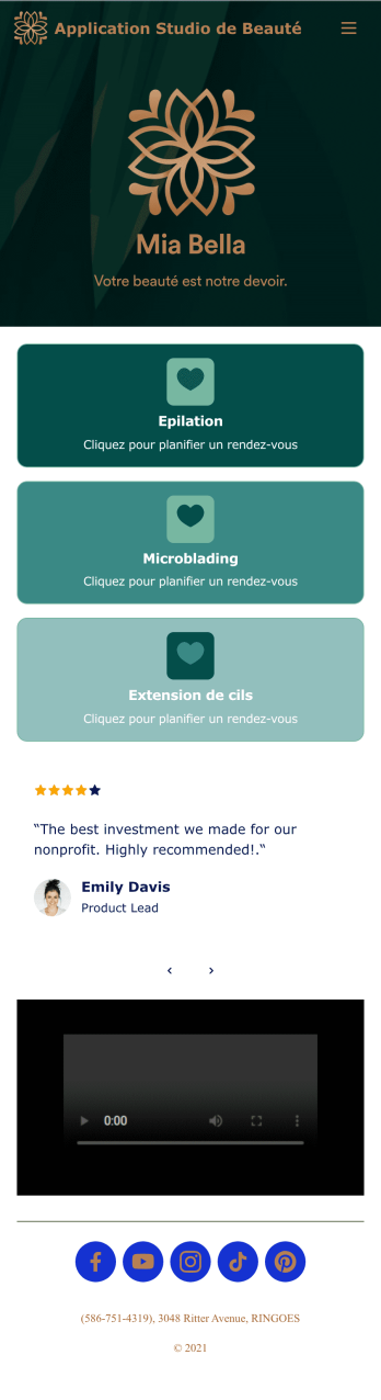 Application Studio de Beauté