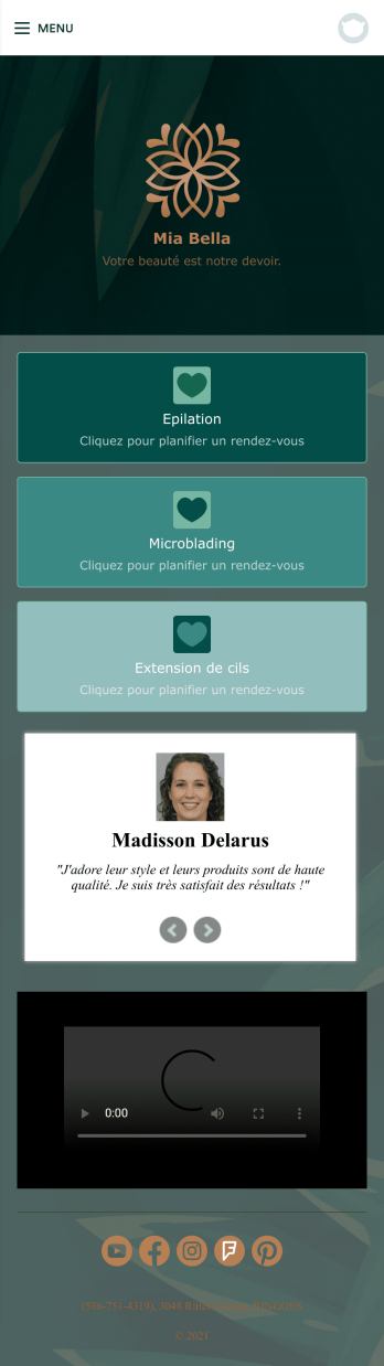 Application Studio de Beauté Template