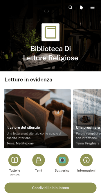 Applicazione Biblioteca di Letture Religiose