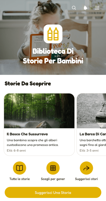 Applicazione Biblioteca di Storie per Bambini