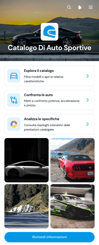 Applicazione Catalogo di Auto Sportive
