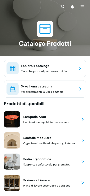 Applicazione Catalogo Prodotti