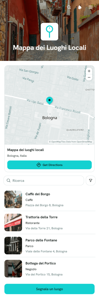 Applicazione con Mappa dei Luoghi Locali
