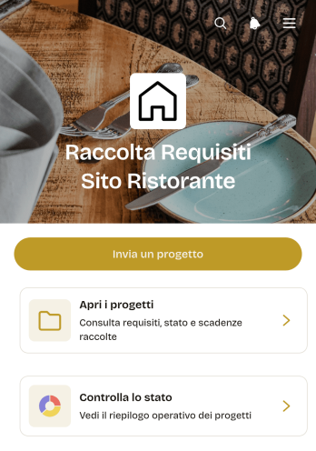 Applicazione di Acquisizione Progetti per Siti Internet di Ristoranti