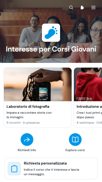 Applicazione di Interesse per Corsi Giovanili
