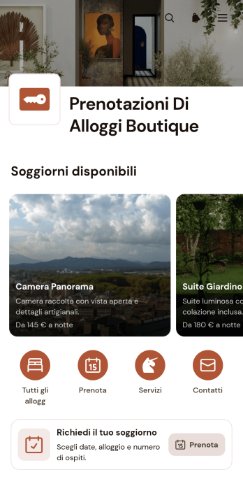 Applicazione di Prenotazione per Alloggi Boutique