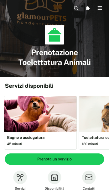 Applicazione di Prenotazione per Toelettatura di Animali