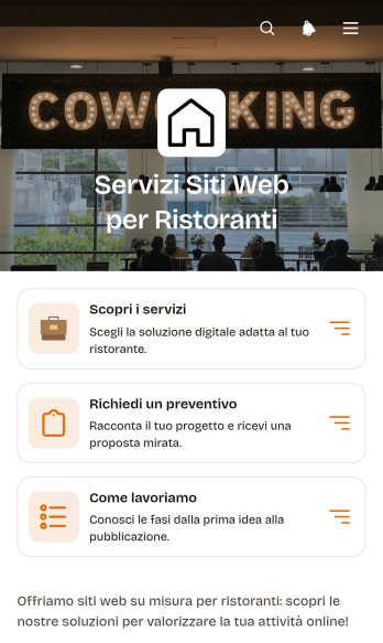 Applicazione di Servizi per Siti Internet di Ristoranti
